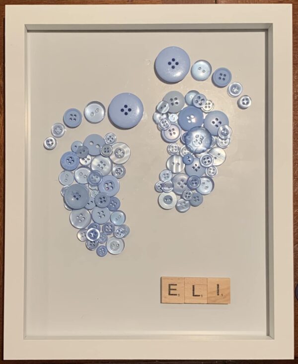 Personalised Baby Feet Button Frame - product image 3