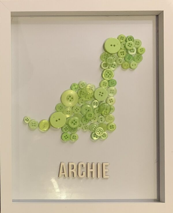 Personalised Dinosaur Button Frame - main product image