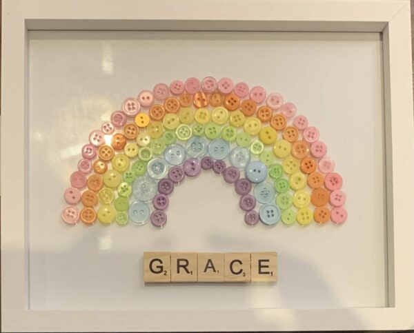 Personalised Rainbow Button Frame - main product image