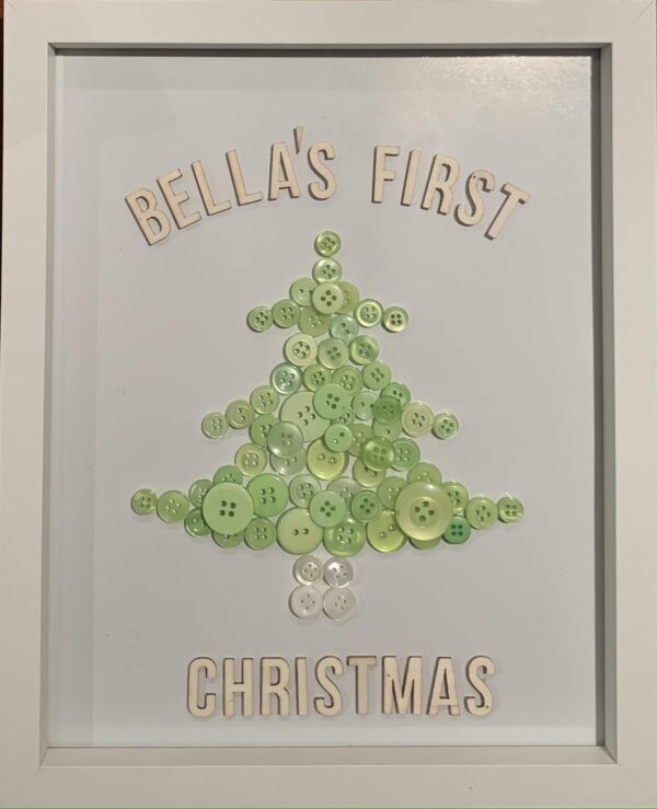 Personalised First Christmas Button Frame - main product image