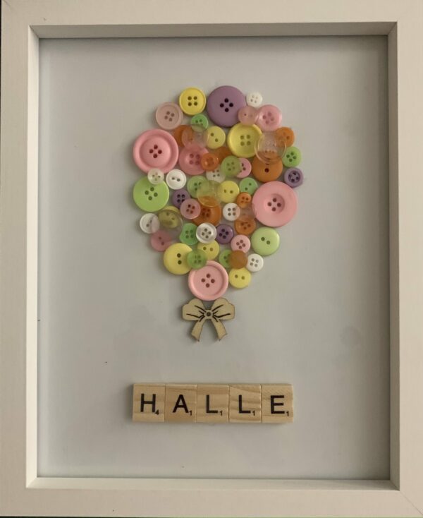 Personalised Balloon Button Frame - main product image