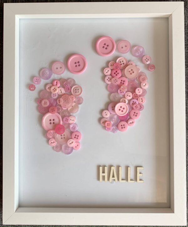 Personalised Baby Feet Button Frame - main product image