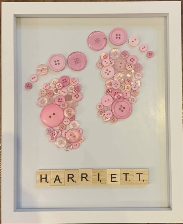 Personalised Baby Feet Button Frame - product image 2