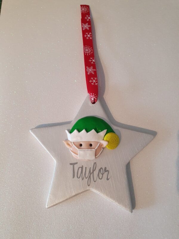 Lockdown elf christmas tree ornament - main product image