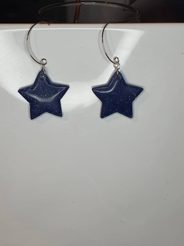 Sparkly glitter star hoop earrings - product image 4