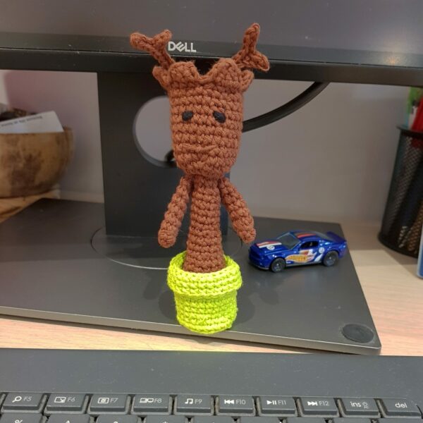 Handmade Baby Groot in a pot stuffed toy – Crochet - main product image