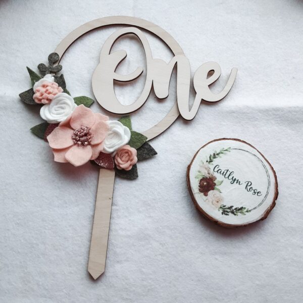 One wooden cake toppers - main product image