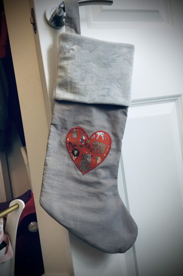 Red Liberty Heart Christmas Stocking - main product image