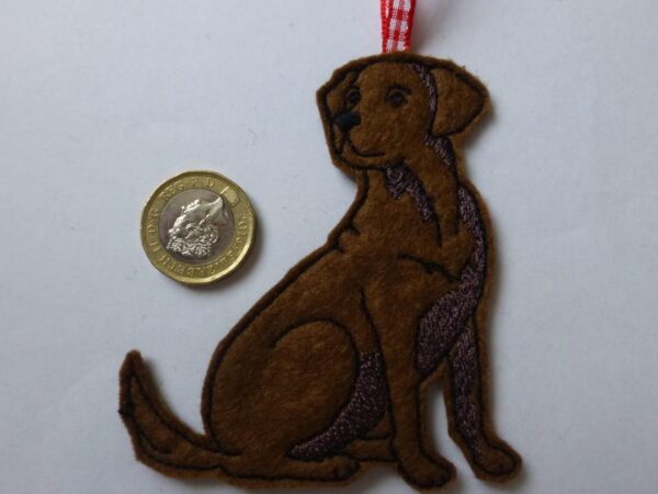 Chocolate labrador hanging decoration – Christmas tree decoration - main product image