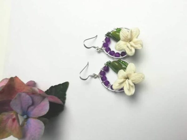 Quirky dangle earrings, quirky earrings, floral earrings, - product image 2