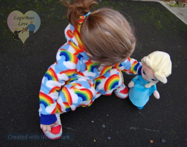 Rainbow Fleece Warm Hooded Top (Ready made) Size 4 years - product image 2