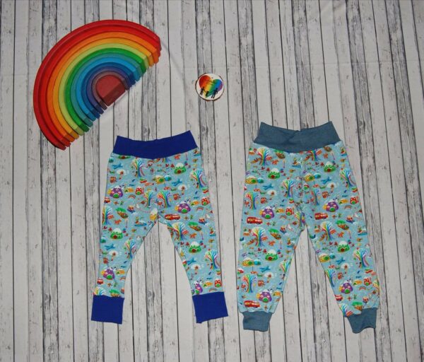 Rainbow Winter Snow Village French Terry Comfy Trousers. Size 18-24 months - product image 2