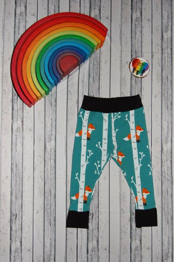 Fox and Birch Tree Cuffed Leggings. Sizes 2 years - main product image