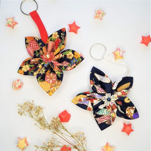 Origami Flower keyring / Bag tag - main product image