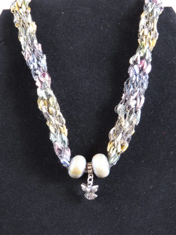 Pastel necklace with angel pendant - main product image