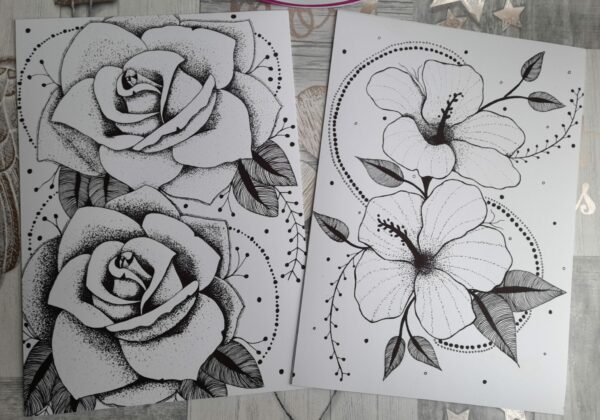 Botanical art prints – Roses & Lilys - main product image