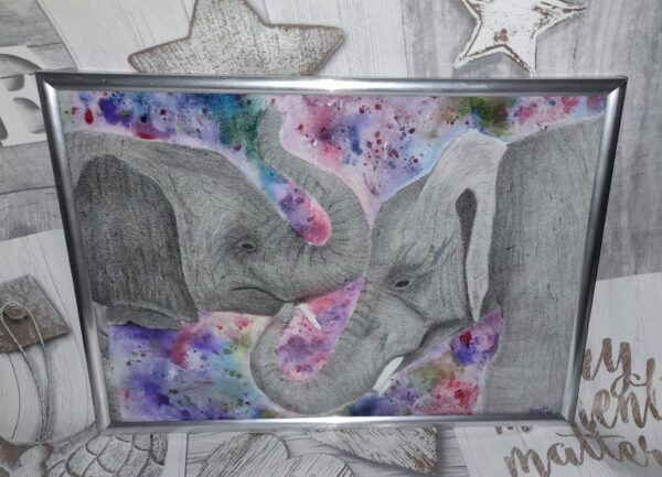 Framed Elephant art - main product image