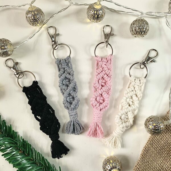 Macramé Diamond Keychains – The Classic Boho Collection - main product image