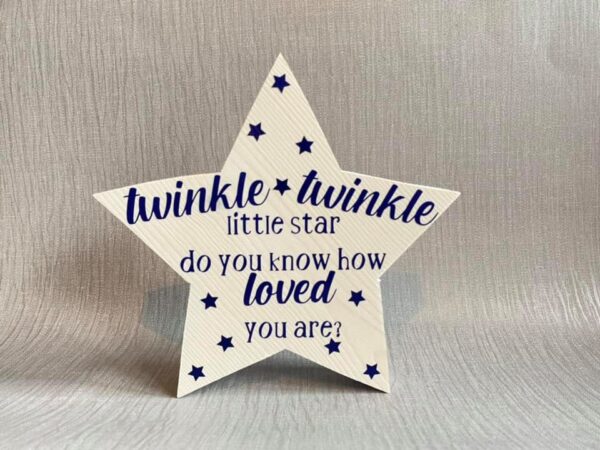 New Baby Nursery Gift Twinkle Twinkle Painted Wooden Star - product image 3