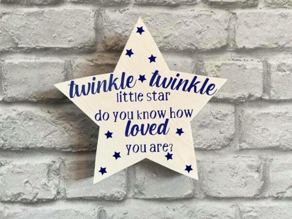 New Baby Nursery Gift Twinkle Twinkle Painted Wooden Star - main product image