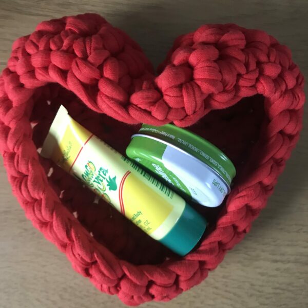 Handmade Crochet Love Heart Bowl. Red or Pink & 2 sizes available. - product image 2