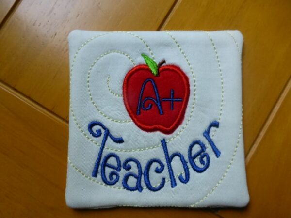 Teacher gift – embroidered coaster for you favourite teacher - main product image