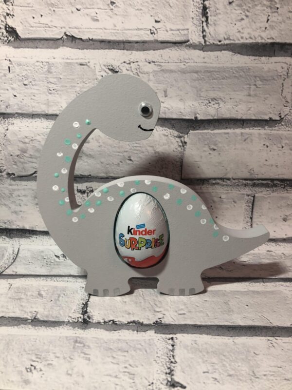 Personalised Handmade Freestanding Painted Easter Kinder Egg Dinosaur Holder - product image 2