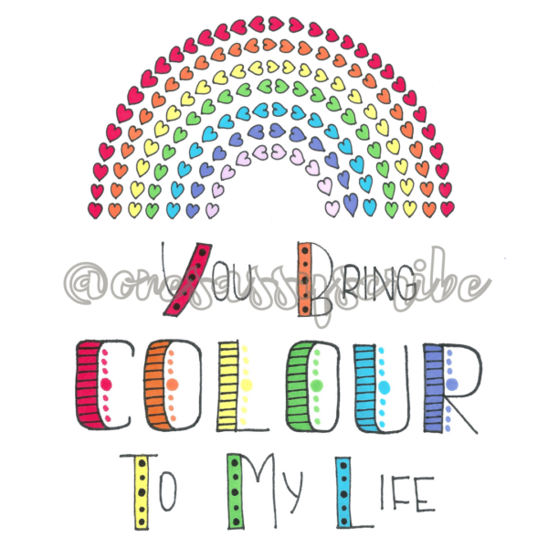 Tall China Mug – You Bring Colour To My Life - product image 2