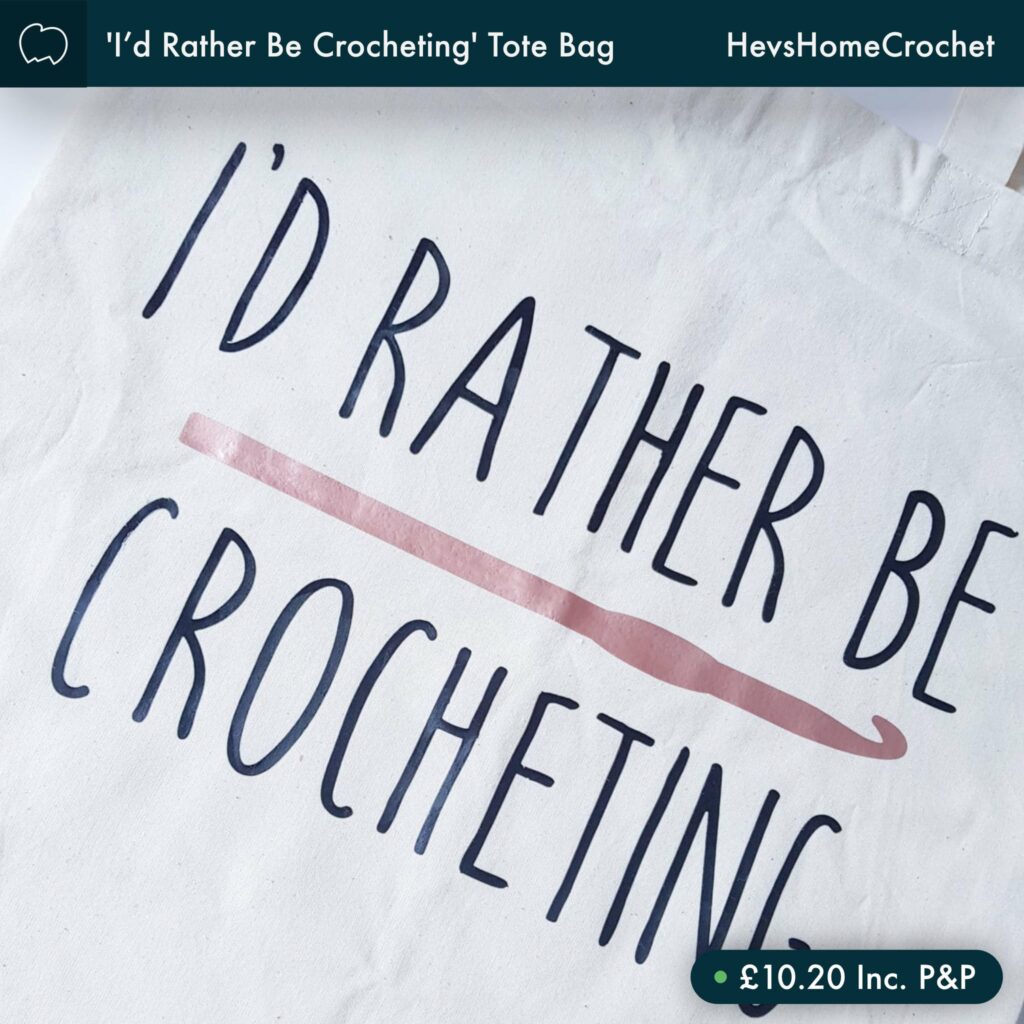 I'd rather be crocheting tote bag