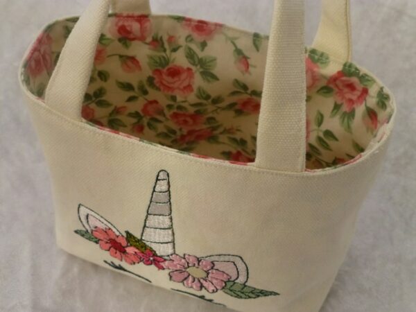 Little girls tote bag – embroidered unicorn - product image 3