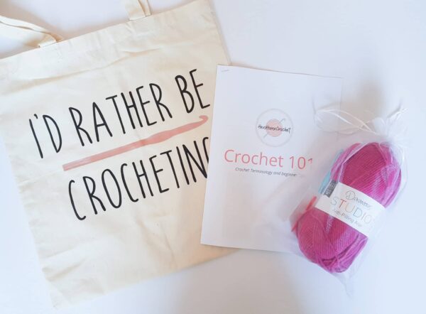 Crochet Tote Bag, I’d Rather Be Crocheting Crochet Themed Tote Bag, Crochet Bag, Crochet Accessorie - product image 4