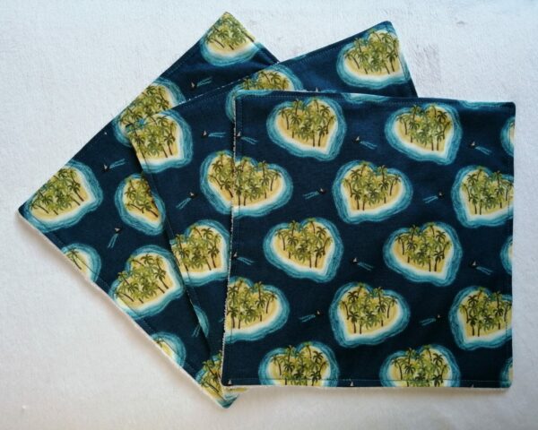Reusable kitchen wipes, bamboo wipes – tropical heart island - main product image