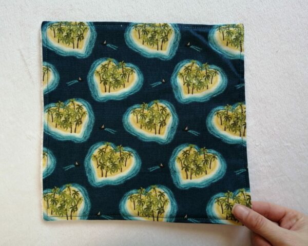 Reusable kitchen wipes, bamboo wipes – tropical heart island - product image 4