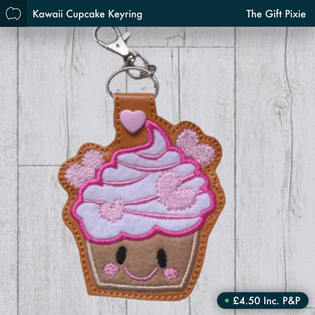 Kawaii Cupcake Keyring