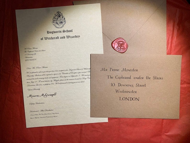 Personalised Harry Potter Inspired Hogwarts Acceptance Letter