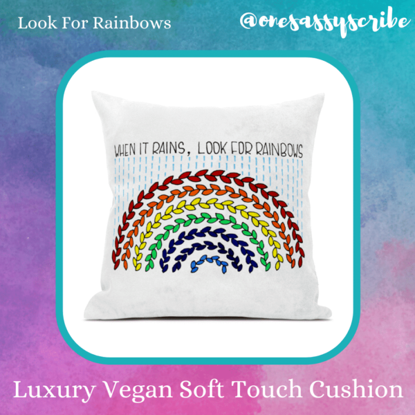 Look For Rainbows Luxury Soft Touch Vegan Fabric Cushion - main product image