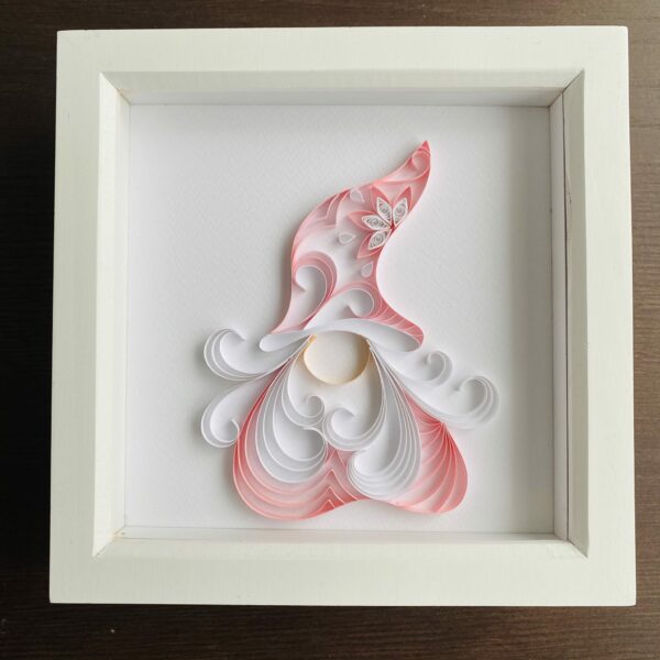 Quilled Gonk/Gnome – framed quilling art, great nursery and Wall decor - product image 2