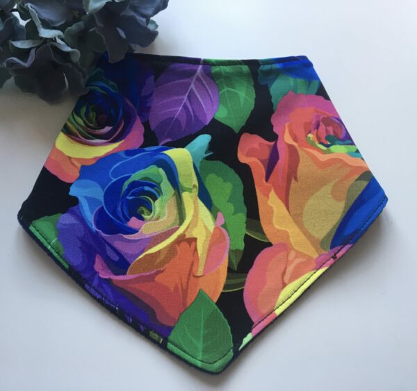 Rainbow roses dribble bib - main product image