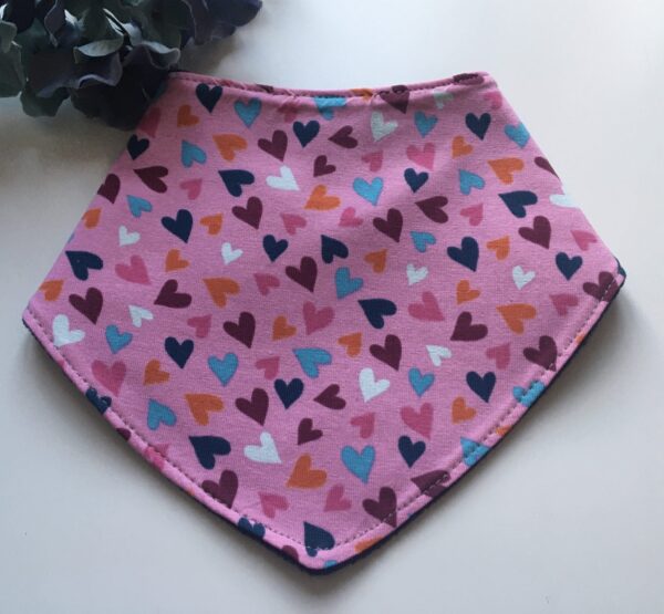 Pink hearts dribble bib - main product image