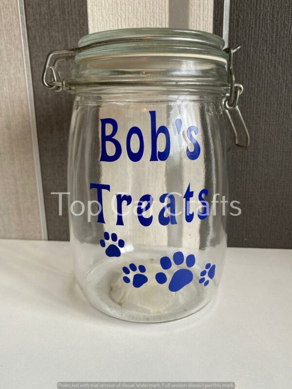 Personalised Pet Treat Jar Doggie Cat Snacks Kitten Puppy - main product image