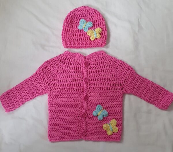 Crochet baby girl cardigan - main product image