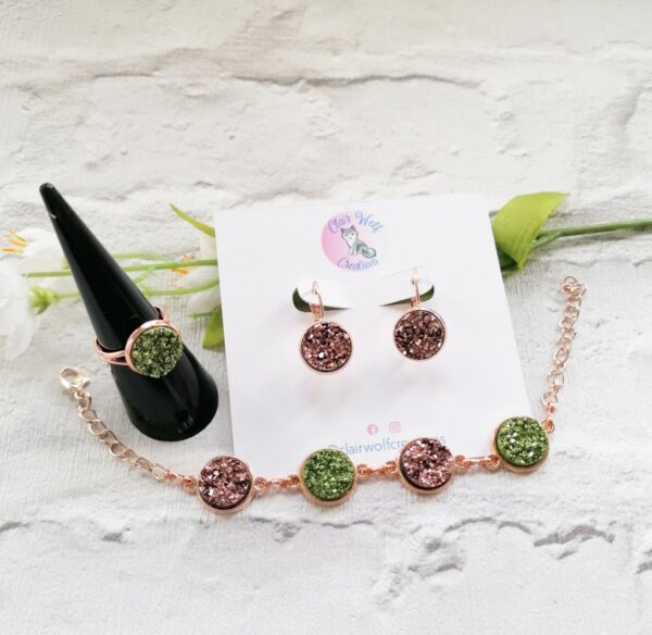 Faux druzy jewellery set - main product image