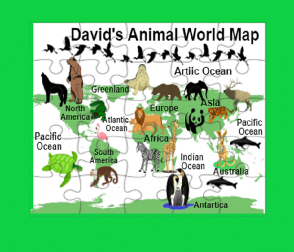 Personalised Animal World Map 80+ Piece Jigsaw Puzzles - product image 3