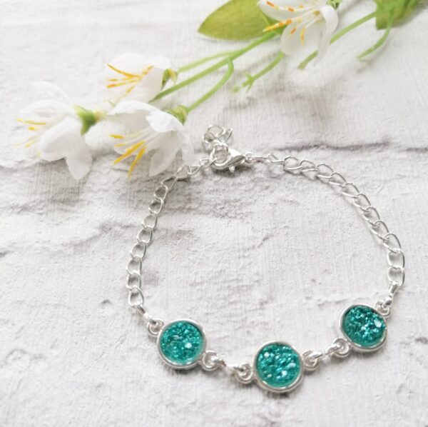 Turquoise faux druzy bracelet - product image 2