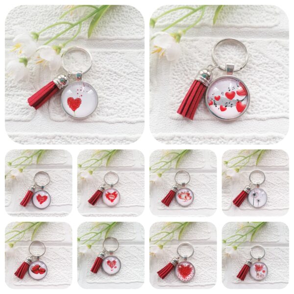 Valentines heart design lucky dip keyring - main product image