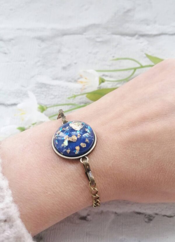 Pale pink gold foil cabochon bracelet - product image 3