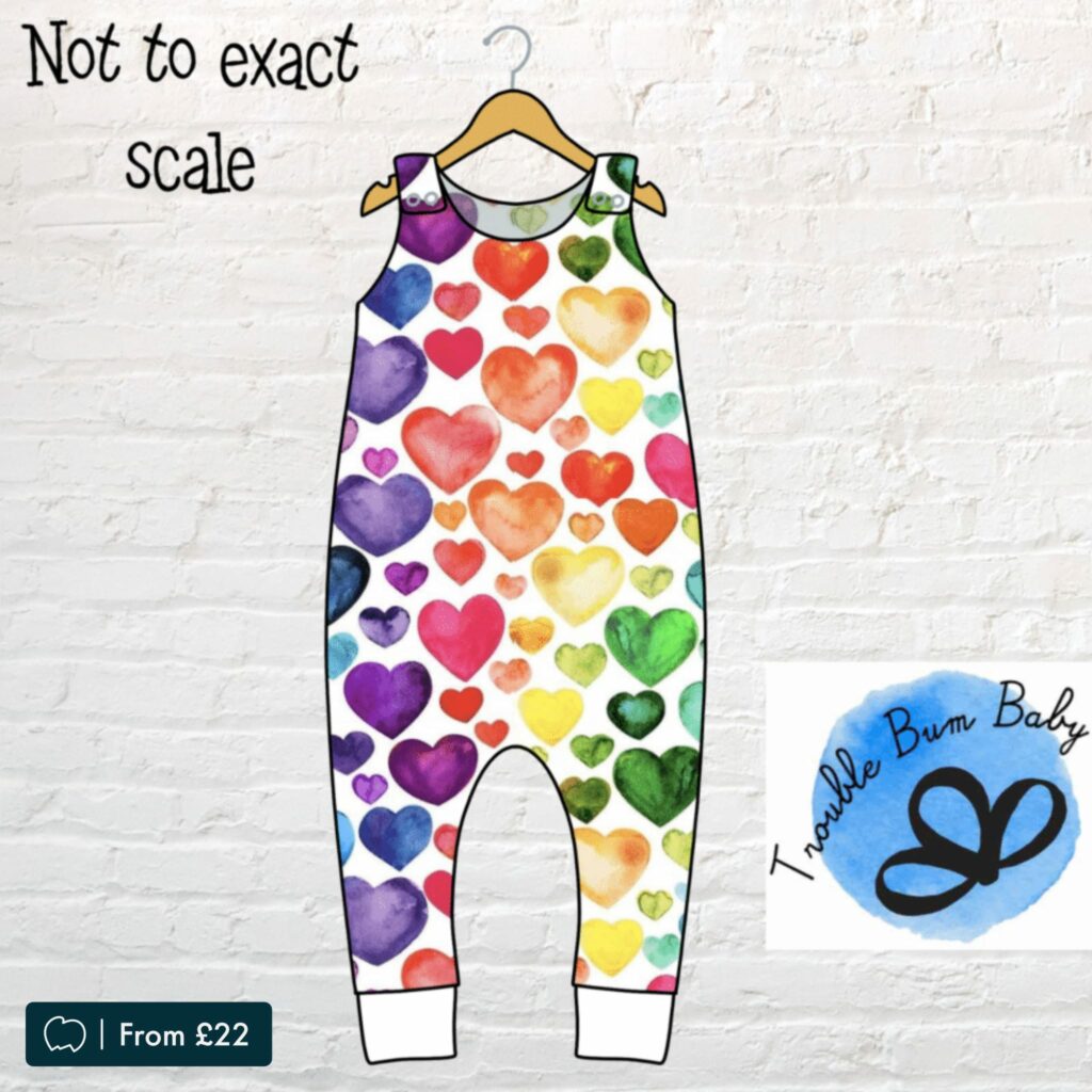 Rainbow Hearts Romper