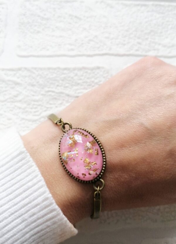 Pink gold foil cabochon bracelet - product image 2