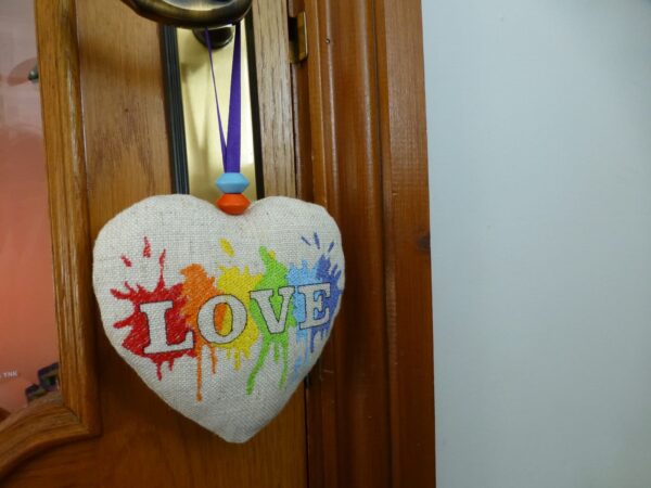 Fabric Hanging Heart – LGBT Rainbow, Pride Love - product image 2