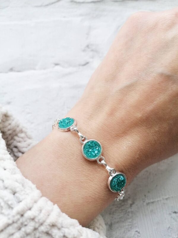 Turquoise faux druzy bracelet - main product image